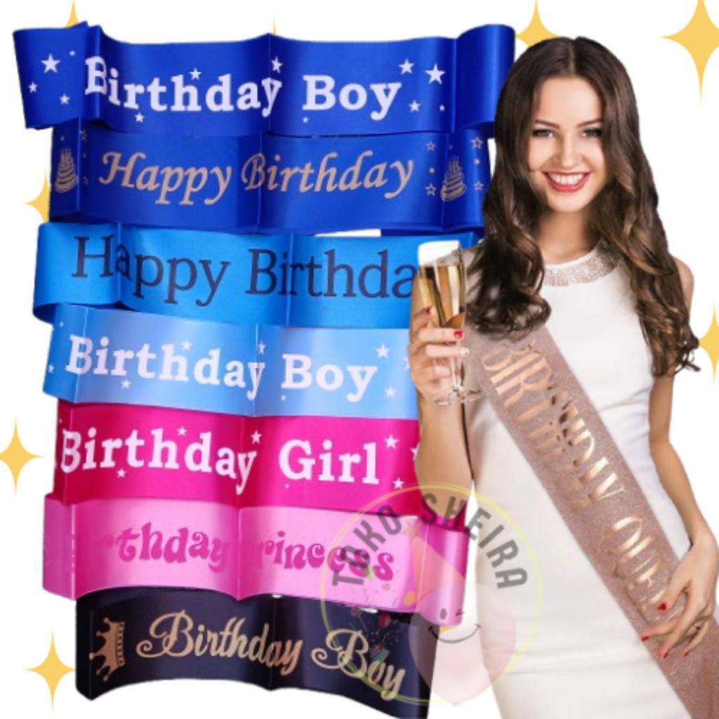Selempang Happy Birthday Its My Birthday Happy Sweet 17th Seventeen Sash Ulang Tahun Bogor