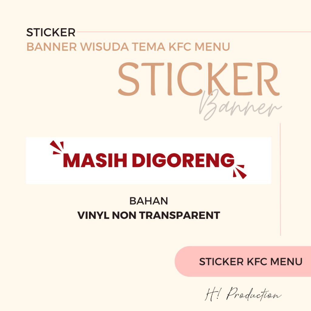 

STIKER MASIH DIGORENG | BANNER KFC | STIKER WISUDA | STICKER KFC MENU VINYL