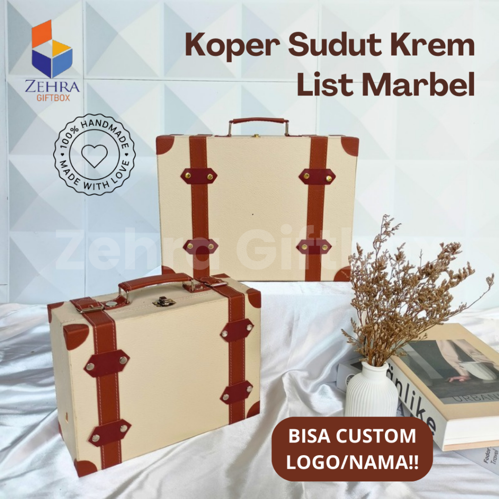 

Kotak Bingkisan Hadiah Kulit Sintetis Uk. 33 X 24 X 13 | Box Souvenir Elegan Model Koper Sudut