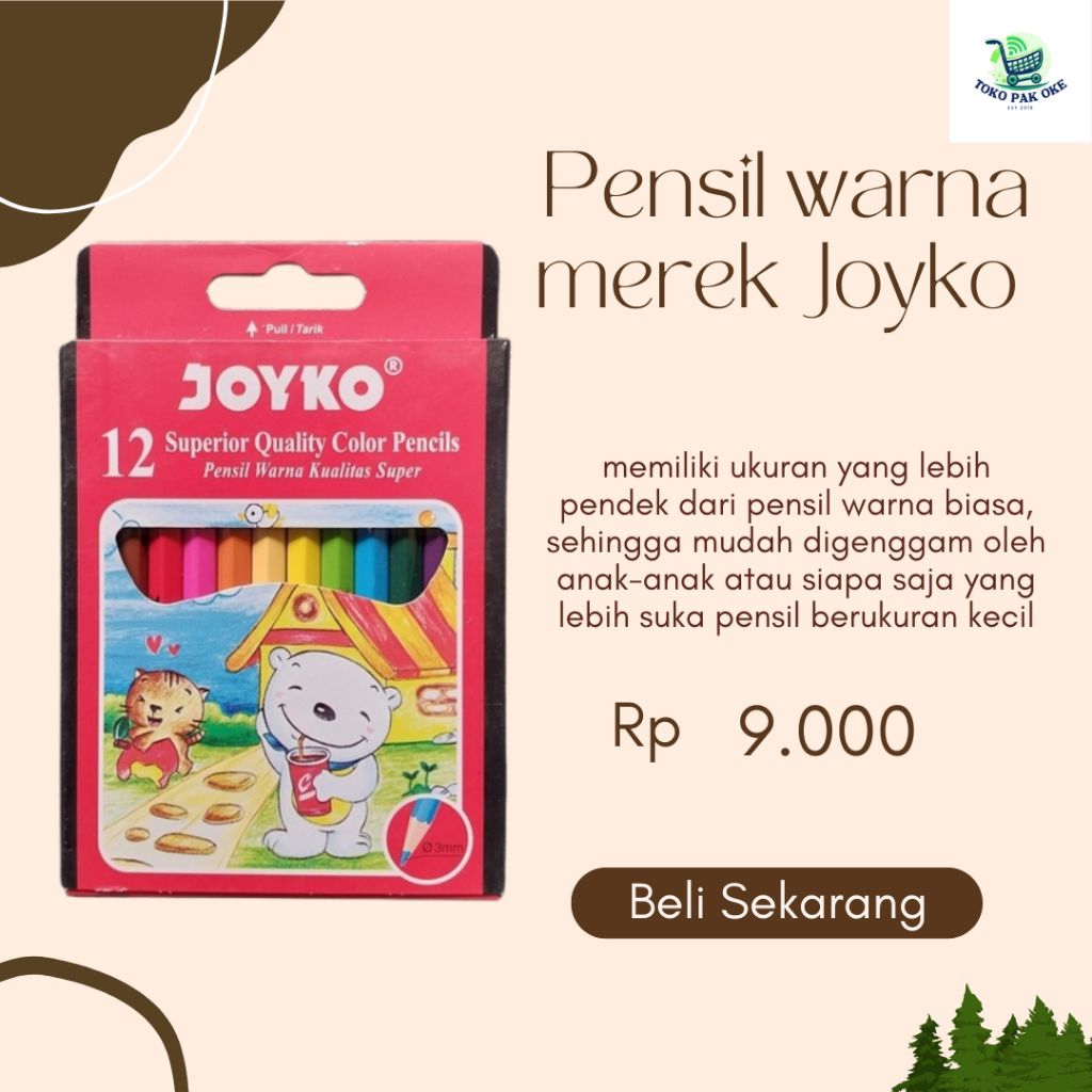 

Pensil Warna Kecil Merek joyko isi 12pcs pensil warna