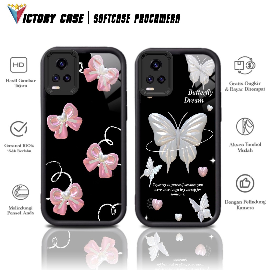 Case Premium Compatible For VIVO V20 Motif [ PTA  ] Casing Softcase Glossy Anti Jamur