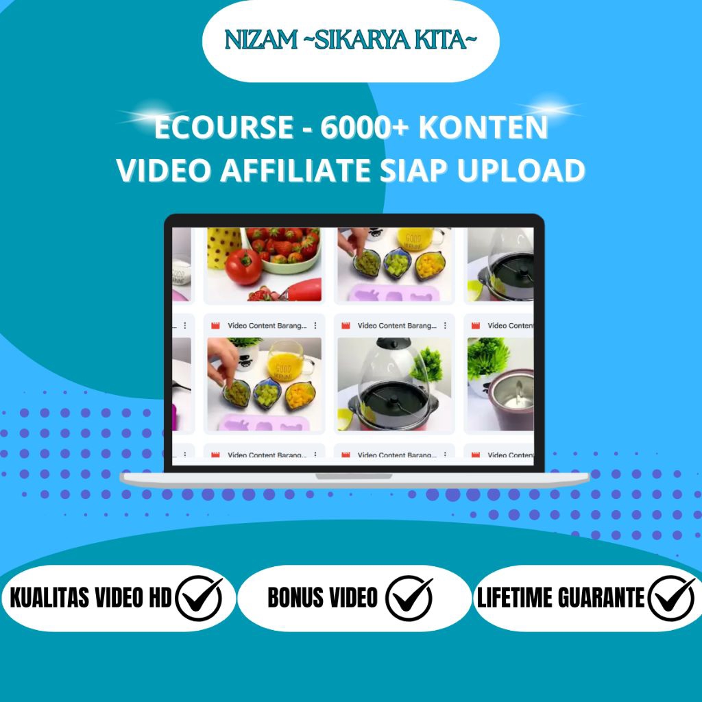 ECOURSE - 6000+ KONTEN VIDEO AFFILIATE SIAP UPLOAD