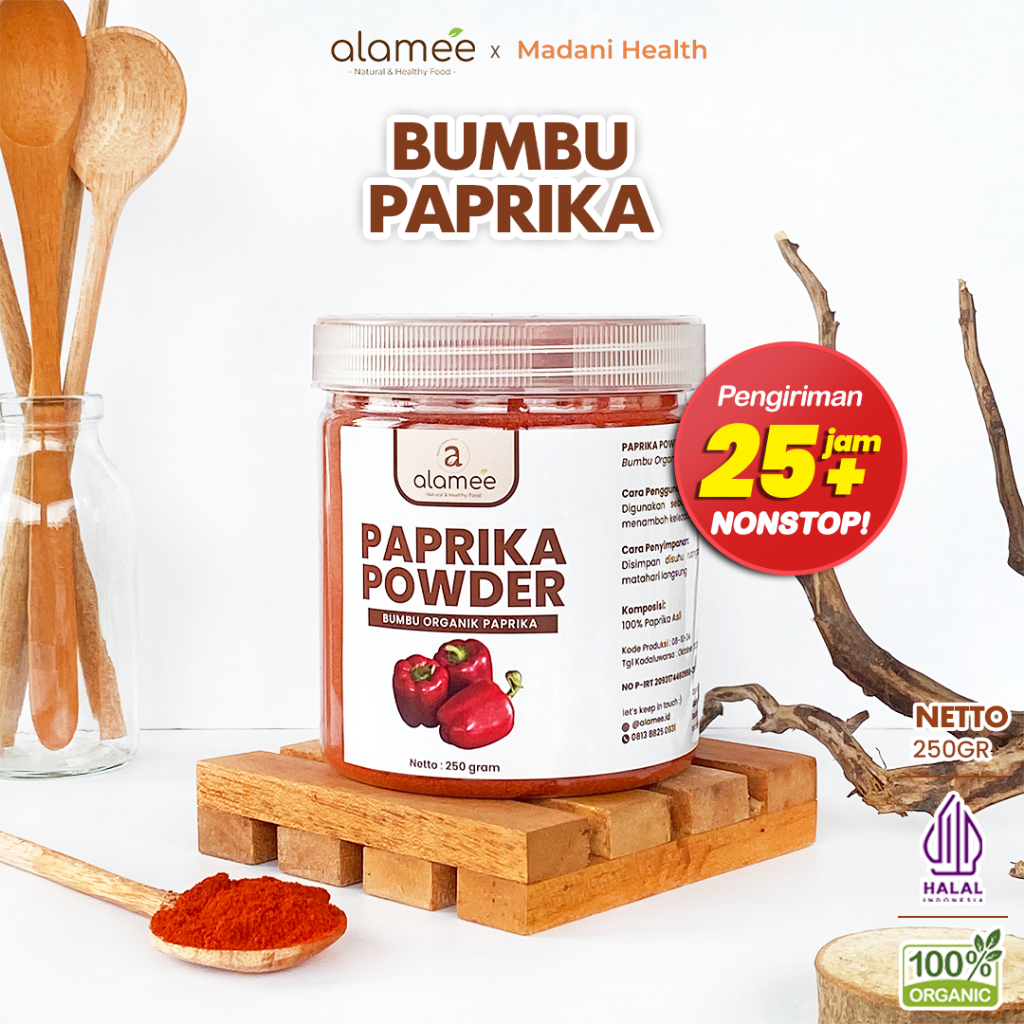 

ALAMEE Paprika Bubuk Seasoning Powder Ground Bumbu Dapur Instan Organik Murni Tanpa Campuran 250g