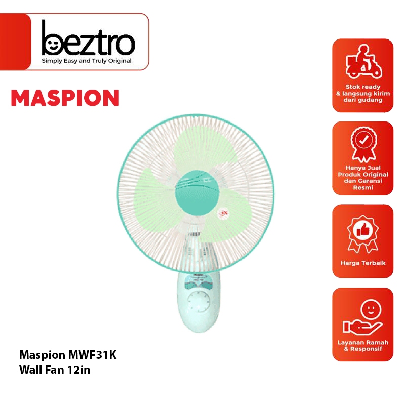 Maspion Wall Fan 12 Inch MWF31K Kipas Angin Dinding