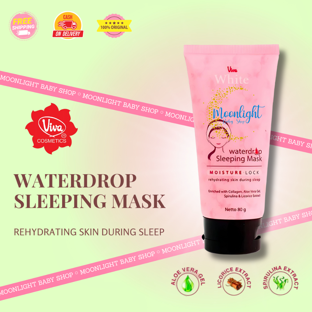 Viva Waterdrop Sleeping Mask 80gr - Masker Tidur Melembapkan dan Menyegarkan Kulit