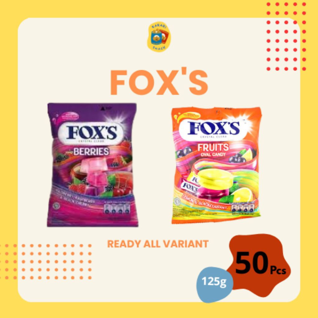 

RS Permen FOX'S Permen Rasa Rasberry & Black Cherry dan Lemon & Blackcurrant FOXS Candy isi 50pcs