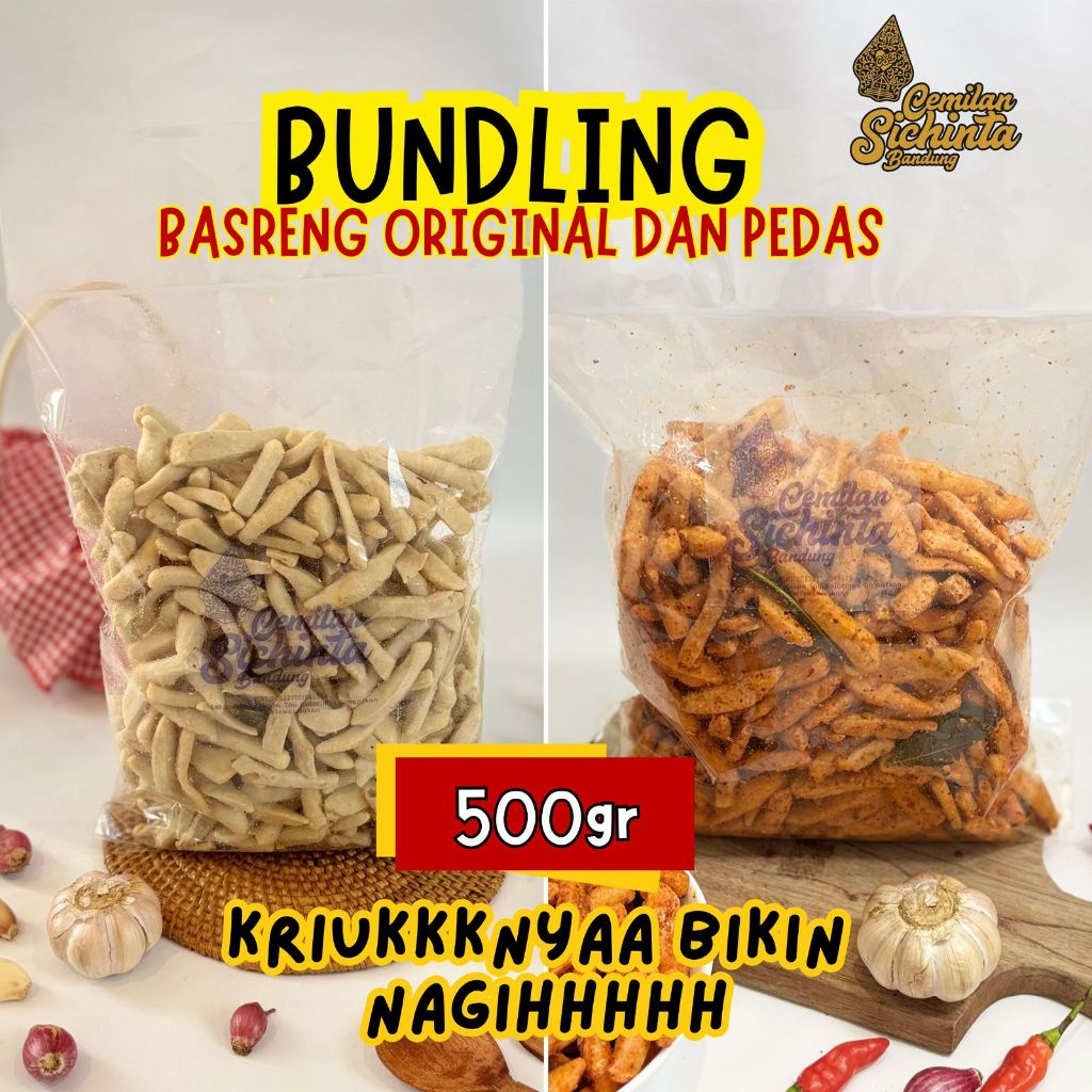 

Bundling 500gr Basreng Pedas dan Original Cemilan Sichinta