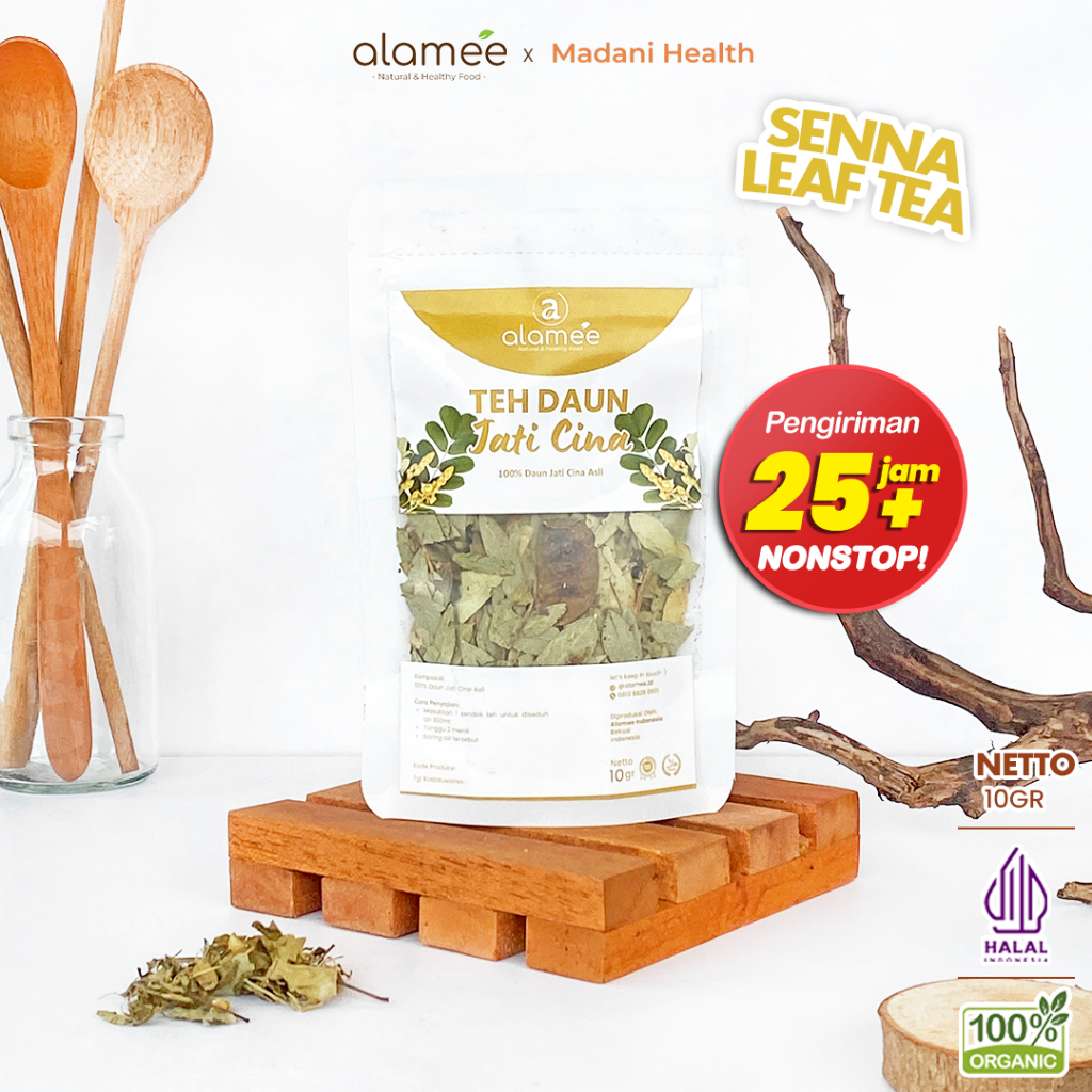 

ALAMEE Teh Daun Jati Cina Senna Leaf Tea Teh Herbal Alami Organik Organic Siap Seduh Minum 10gr