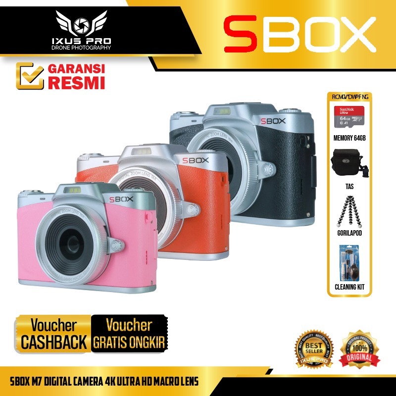 SBOX M7 Digital Camera 4K Ultra HD Macro Lens