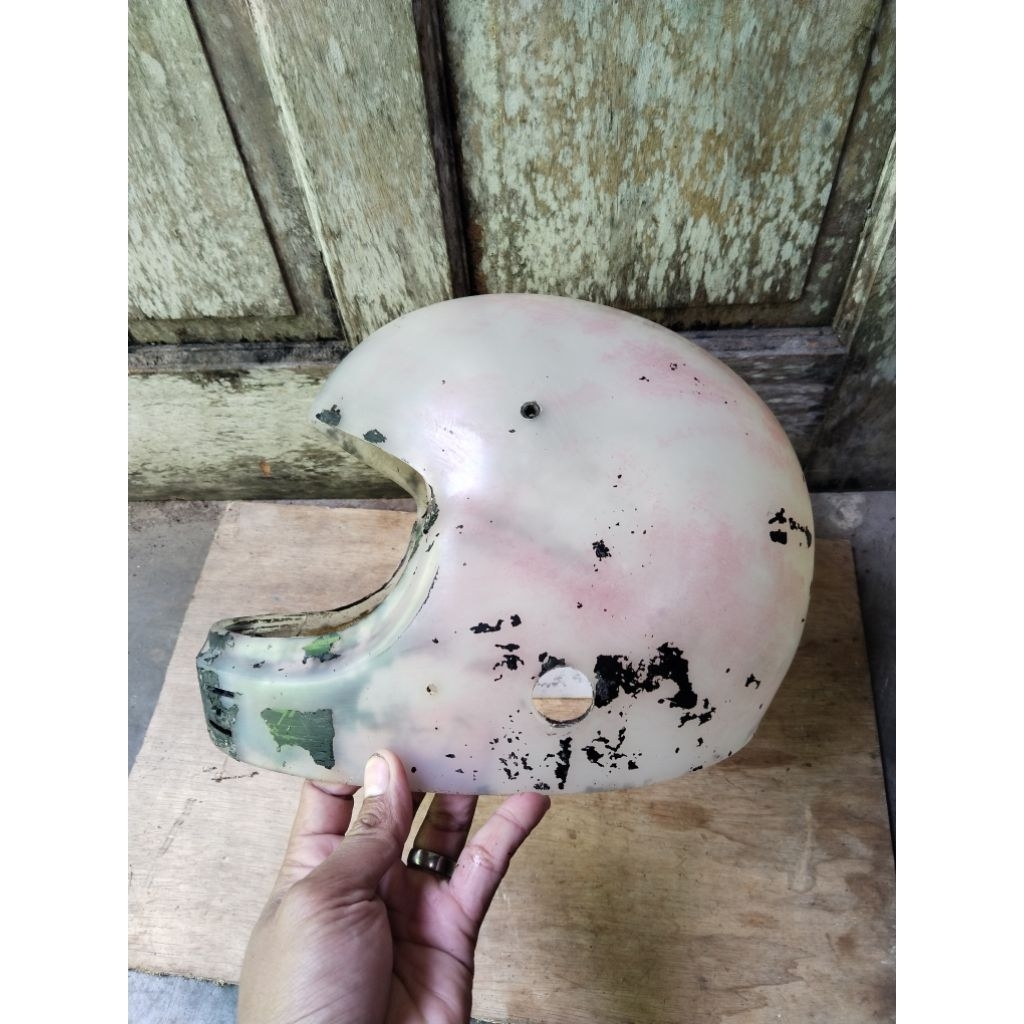 BATOK HELM FULL FACE JADUL BAHAN PLASTIK PUTIH ORI