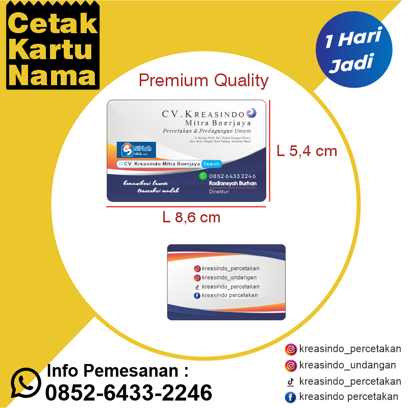 

KARTU NAMA PREMIUM MURAH 1 HARI JADI