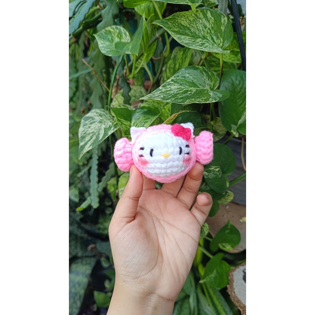 Hello Kitty Candy Crochet | Keychain Rajut Hello Kitty