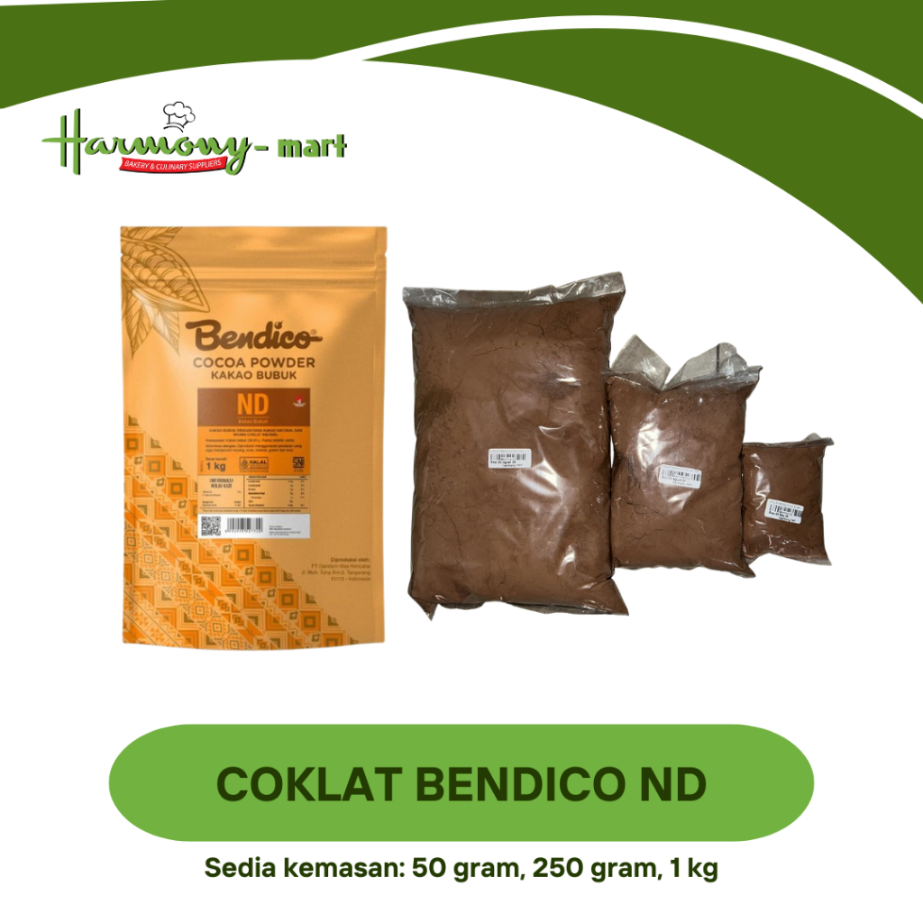

BENDICO Cocoa Powder Natural Dark - Coklat Bubuk Murni Bendico ND REPACK - 50gr / 250gr / 1kg