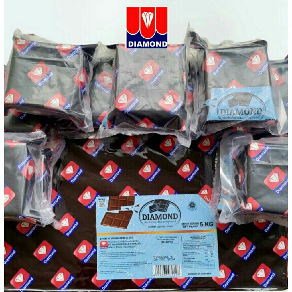 

Coklat Batangan Dark Diamond Blok -+ 250 gram / Dark Chocolate Dcc