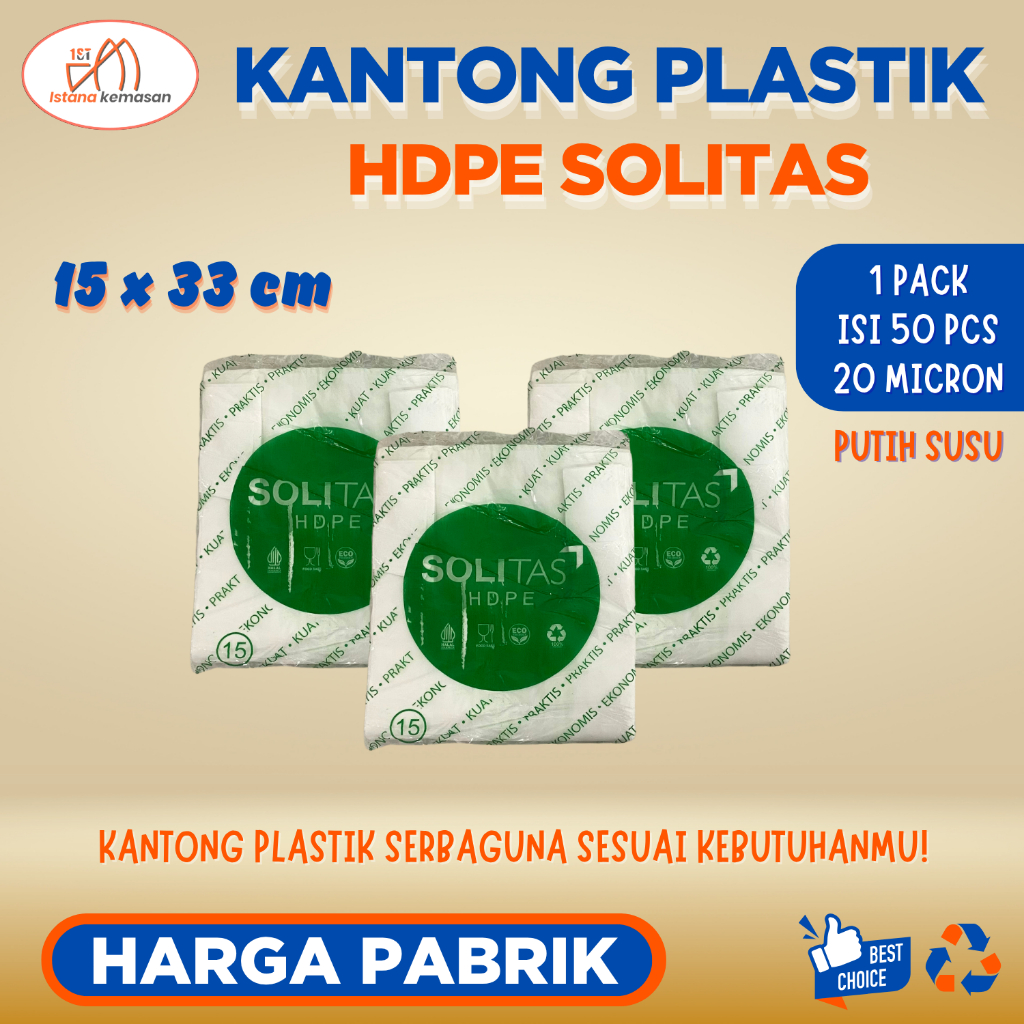 Kantong Plastik Kresek Putih Susu Tebal UK 15x33 HDPE