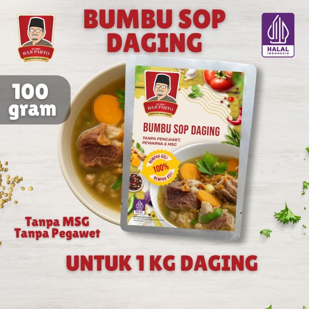 

Ygshop17 Bumbu Sop Haji Parto 100 Gram - Tanpa Msg & Tanpa Pengawet