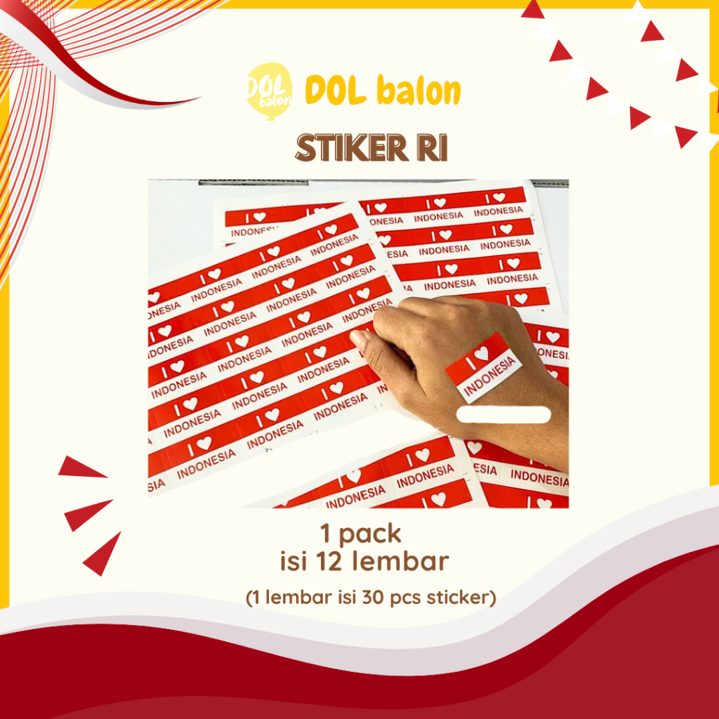

Stiker RI Merah Putih I Love Indonesia