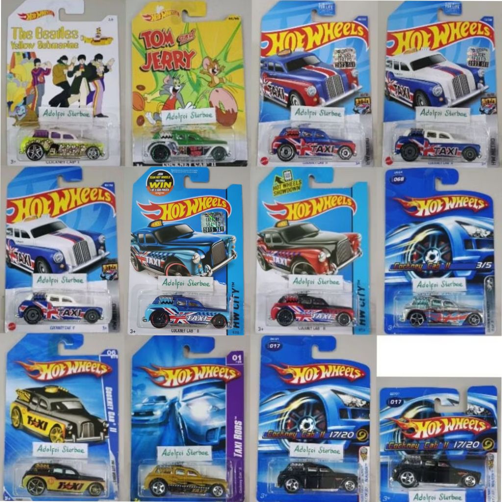 hotwheels hot wheels cockney cab II edisi tom and jerry short card taxi rods hw city works chrome bu