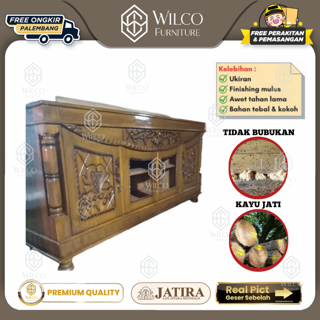 Rak TV Kayu Jati | Buffet TV JATIRA | Lemari Buffet Murah Jati Palembang