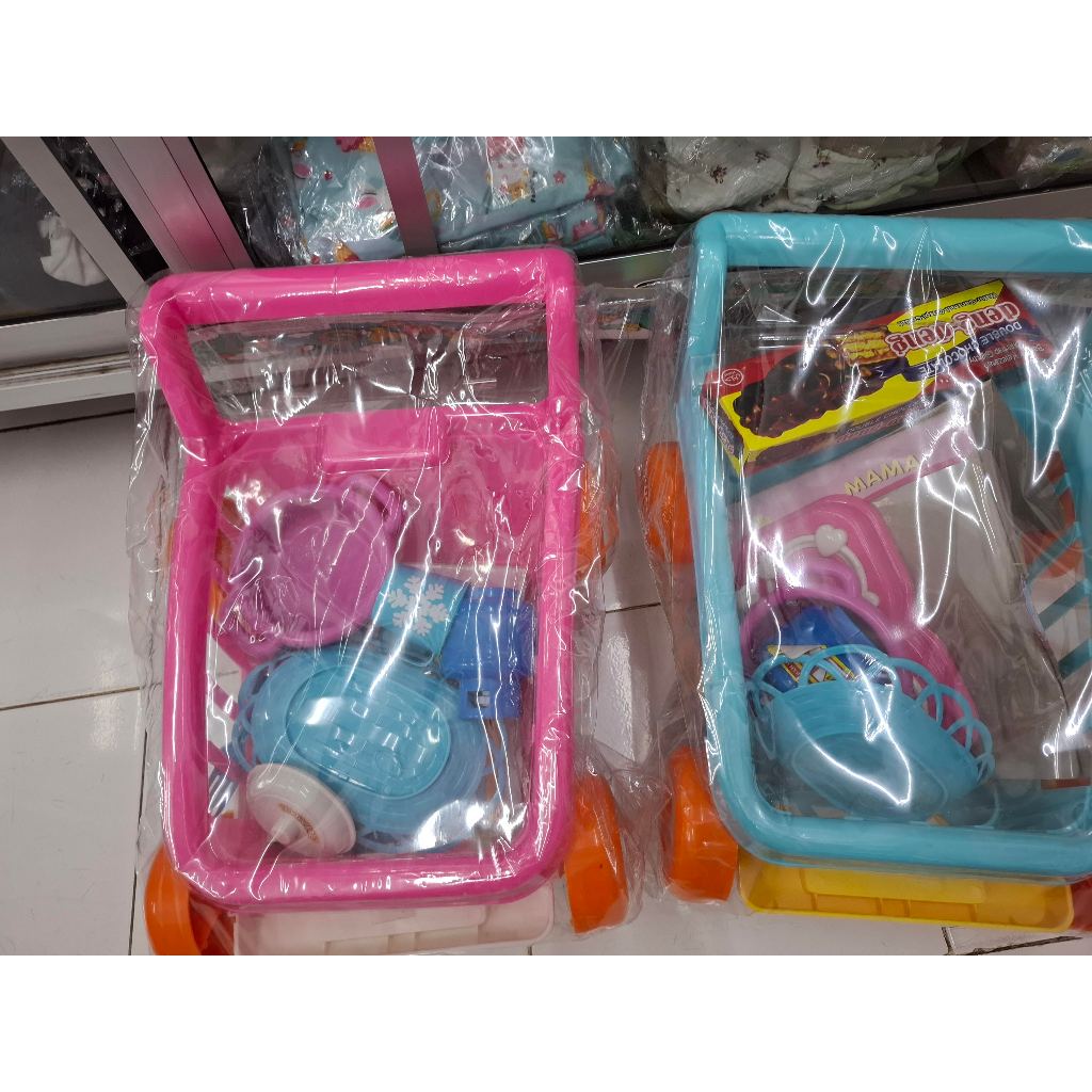 Mainan Anak Trolly minimarket / kranjang Troli Belanja Besar