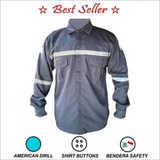 WEARPACK SAFETY K3 KATELPAK KEMEJA ATASAN BAJU KERJA PROYEK KANCING