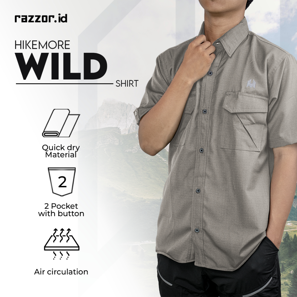 Kemeja Pendek PDL Outdoor Pria Hikemore Wild Original
