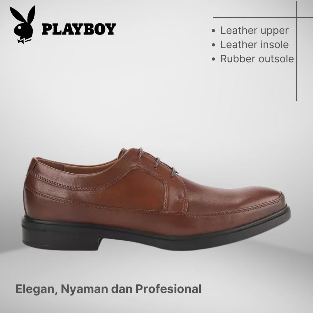 SEPATU PLAYBOY ORIGINAL PANTOFEL PRIA FORMAL KULIT ASLI COKLAT PL61