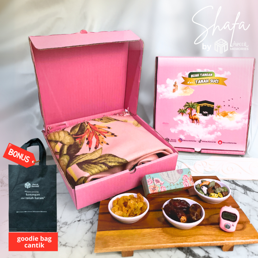 

Shafa Collection | Hampers Oleh Oleh Haji dan Umrah | Sajadah Premium Suede