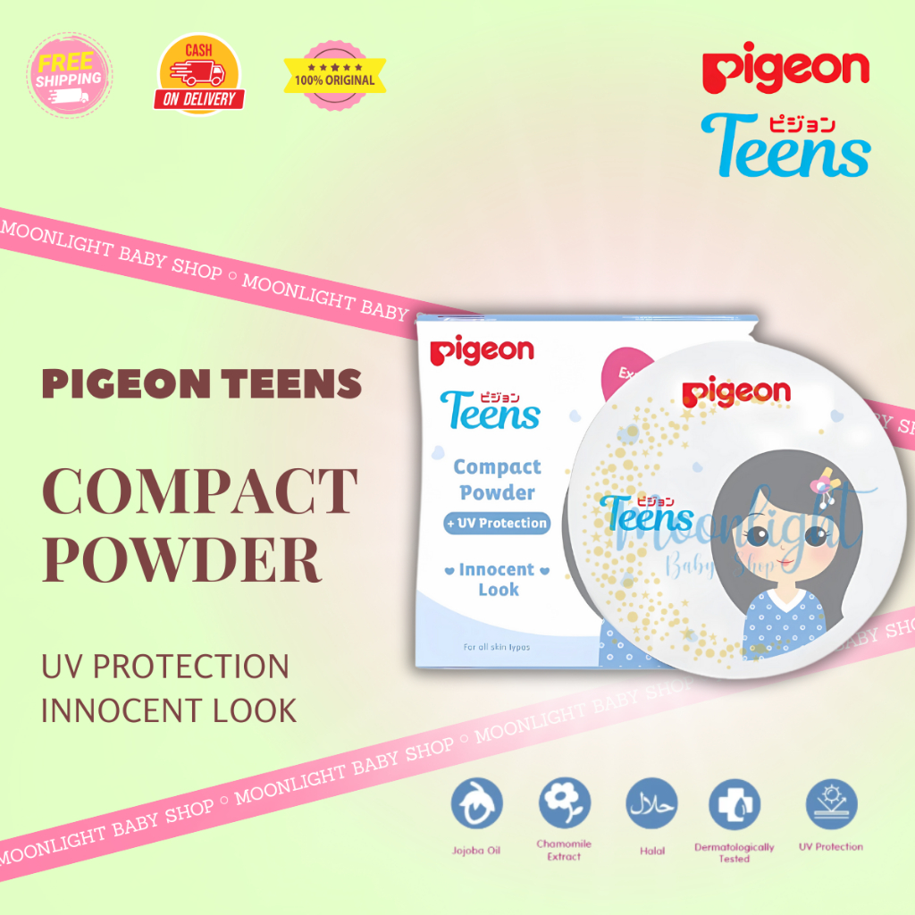 PIGEON TEENS COMPACT POWDER+UV Protection 14gr | Bedak Padat Remaja | Natural Finish Look