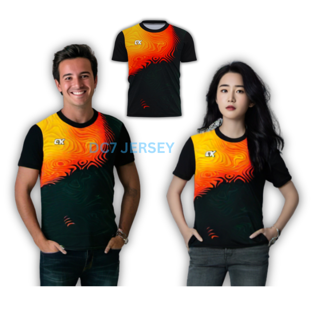 DC7 Setelan Baju dan Celana Baju Badminton Kaos Bulutangkis Full Print Dewasa Size M L XL
