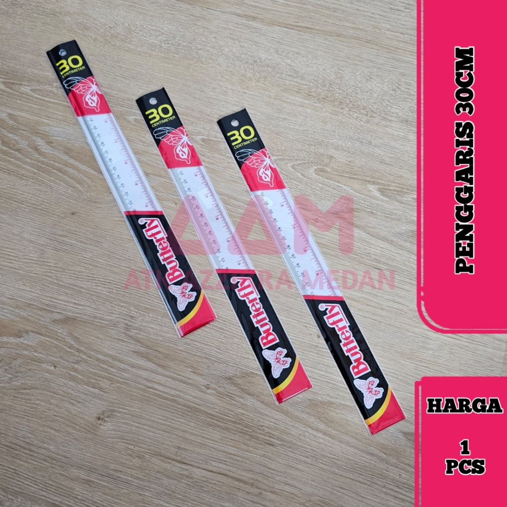 

Penggaris Butterfly 30cm Skala Jelas & Tahan Lama