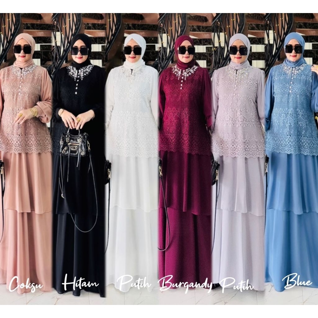 dress aulia set hijab pashmina