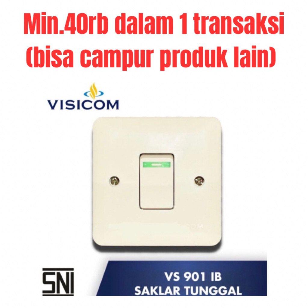 Saklar Engkel IB Visicom  VS 901 Tombol Tunggal Inbow Tanam Tembok
