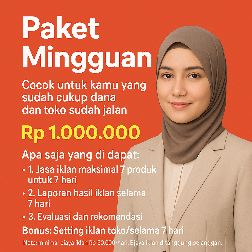 Jasa Iklan Mingguan Iklan Shopee Ads Profesional