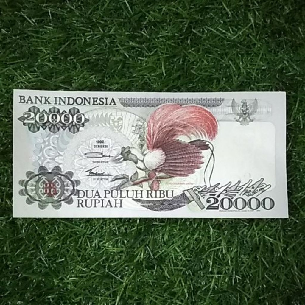 uang kuno 20000 cendrawasih tahun 1992 imp 1994 asli