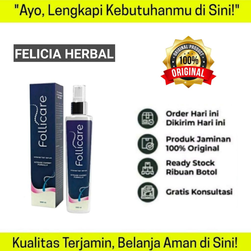 ( TERLARIS ) Follicare Hair Serum Asli Obat Penumbuh Rambut Atasi Kebotakan Dan Rontok 100ml