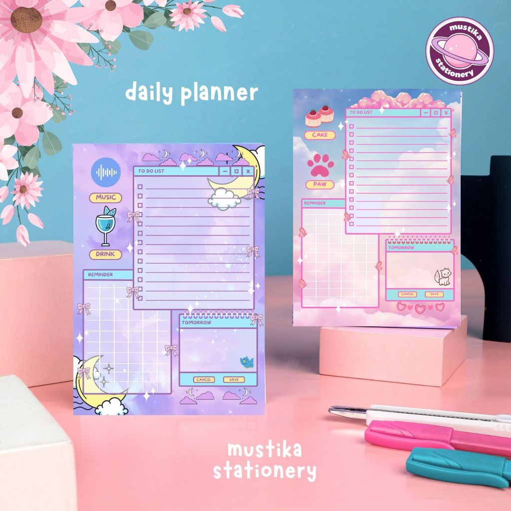 

MS Buku Agenda Harian A6 Aesthetic Daily Planner 30 Lembar