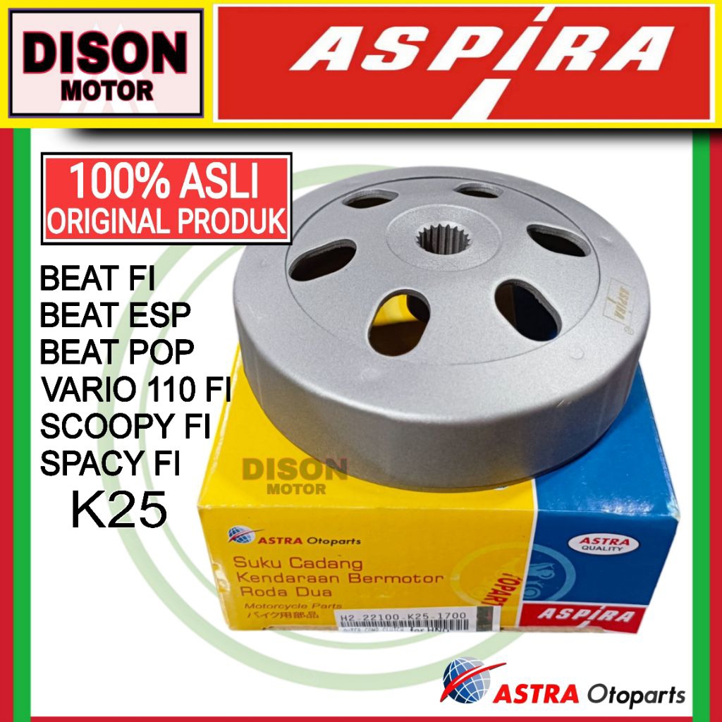 Mangkok kampas ganda Aspira Beat fi Beat esp Vario 110 fi Scoopy fi Spacy fi K25 original rumah mang