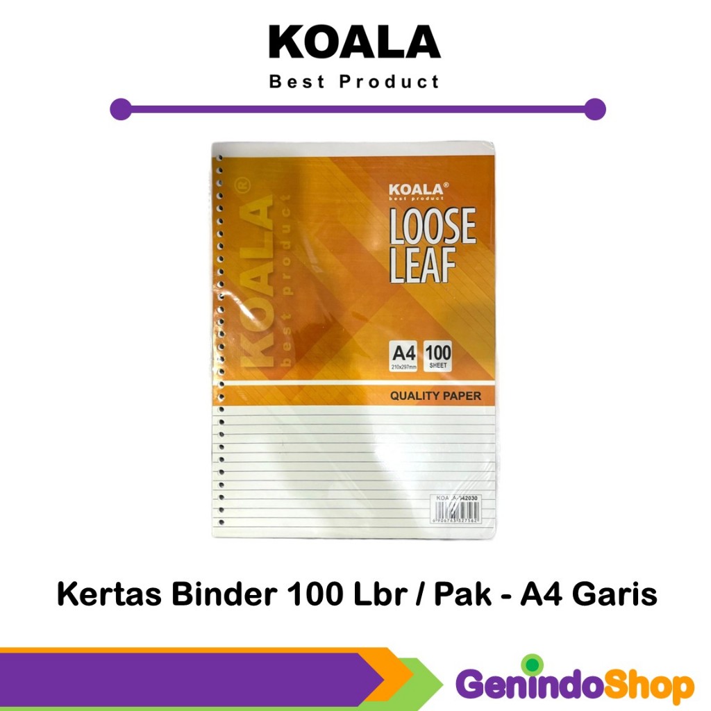 

Kertas Binder / Loose Leaf A4 100 Garis Koala