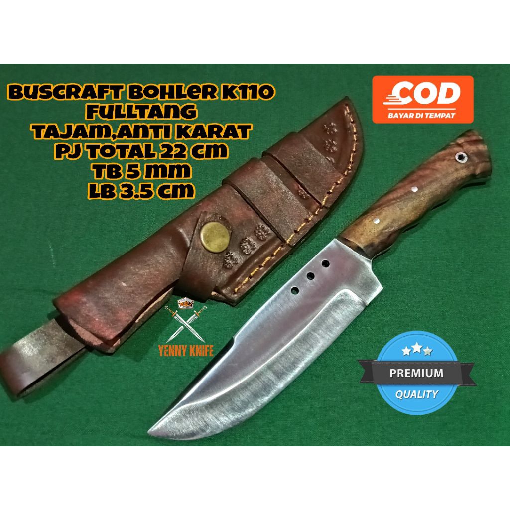 Buscraft Bohler K110 Fulltang / Skinner K110 / Pisau Sembelih Bohler K110 / hoby & koleksi
