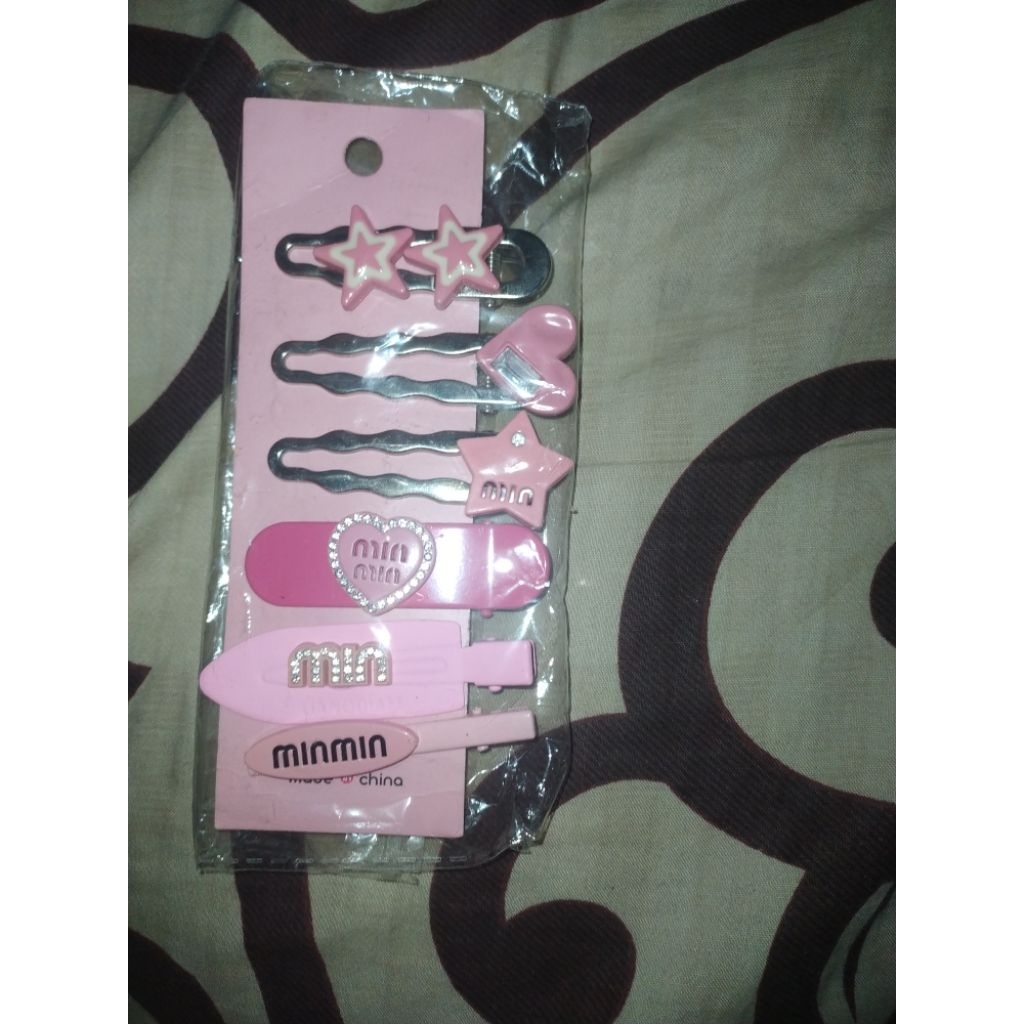 SET JEPIT RAMBUT WANITA Y2K (MIN MIN) PINK