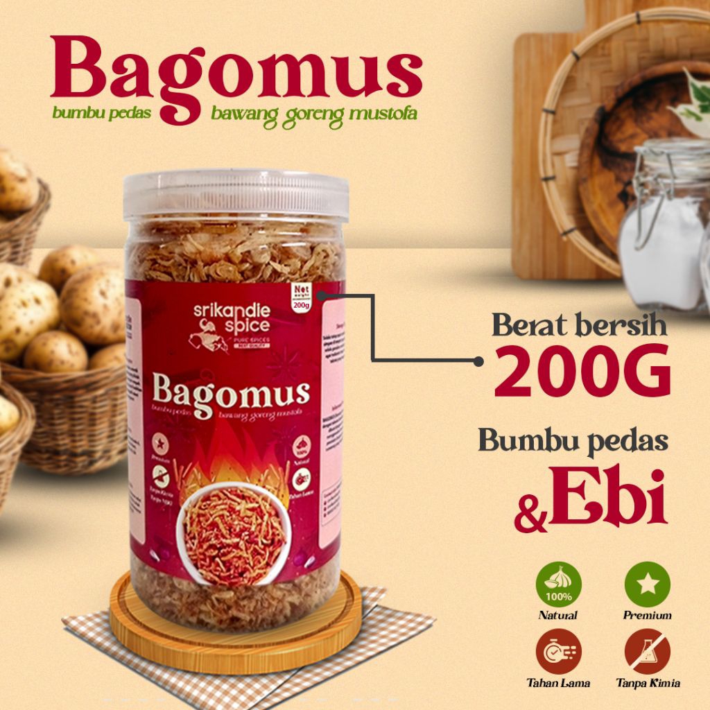 

Bagor Bagomus 200gr Bawang Goreng Sumenep Gurih Renyah Kriuk Harum Kentang Mustofa Premium Pedas Bumbu Ebi Rendah Minyak Tanpa Pengawet Tahan Lama
