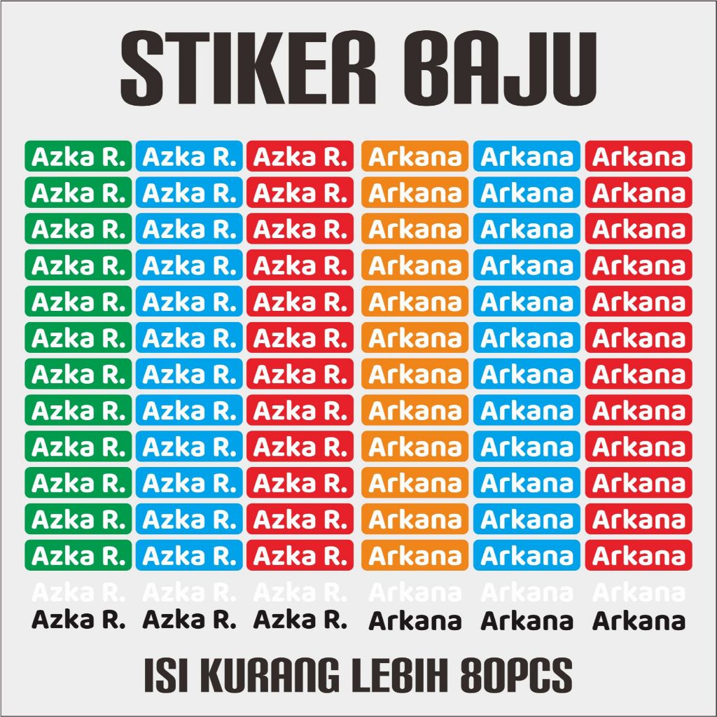 

Stiker Nama Untuk Baju