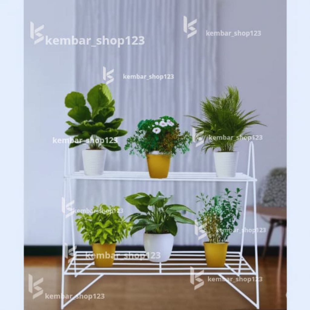 Rak pot besi 2 susun / rak sepatu 2 susun/ rak pot besi tanaman