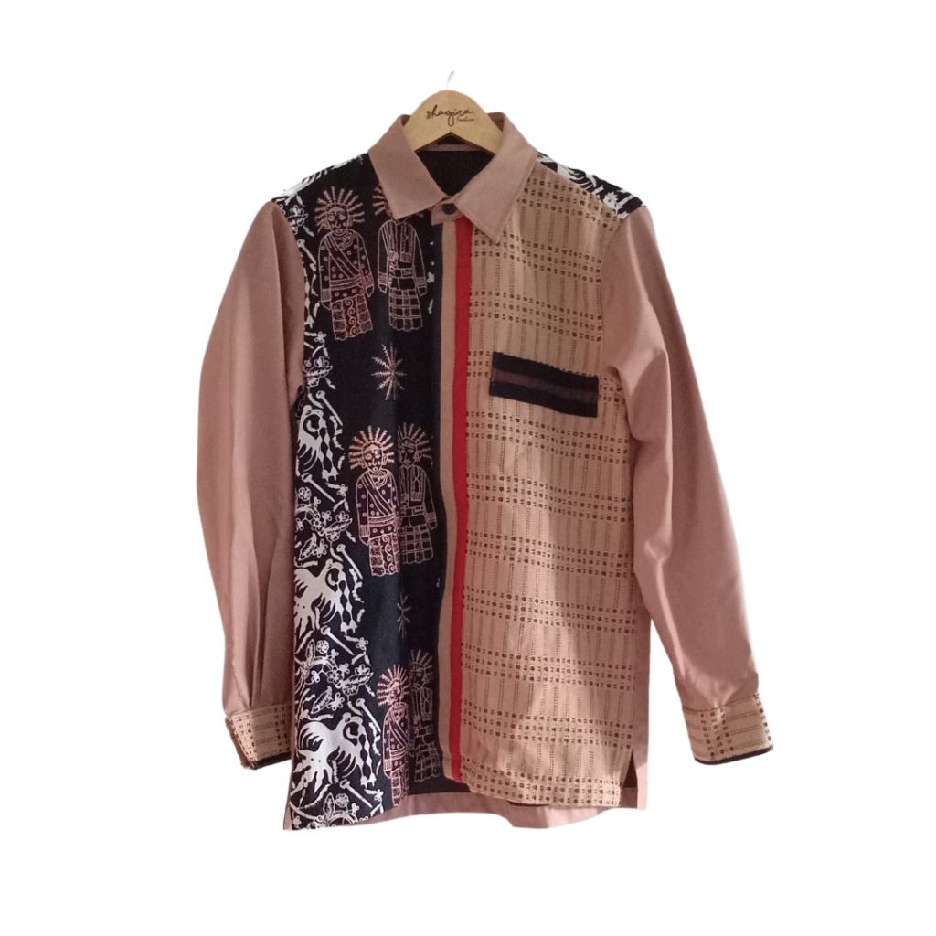 Kemeja Batik Pria Lengan Panjang - Tenun Baduy x Batik Betawi