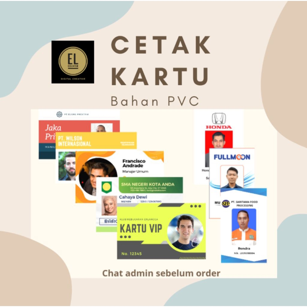 

kartu pvc tebal gambar apa saja bisa satuan