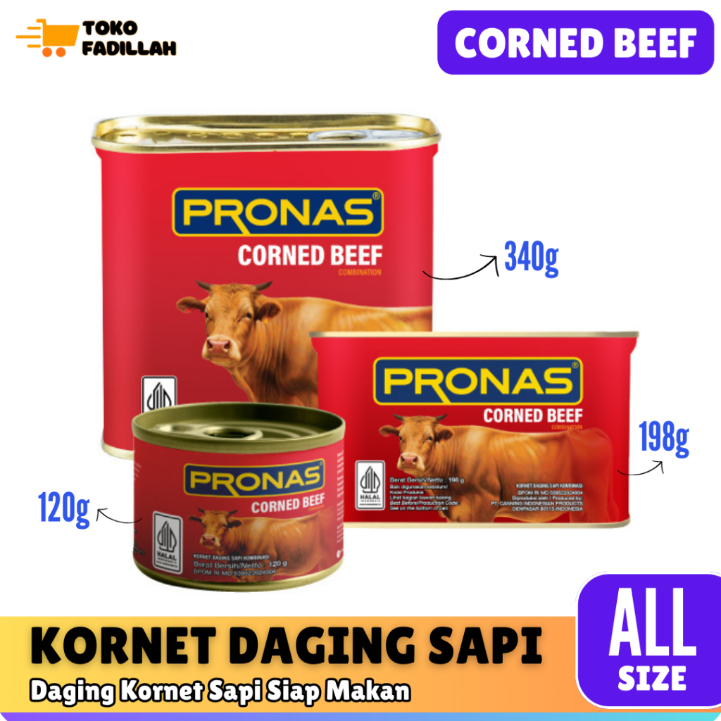 

PRONAS Kornet Daging Sapi Siap Makan 120g / 198g /340g