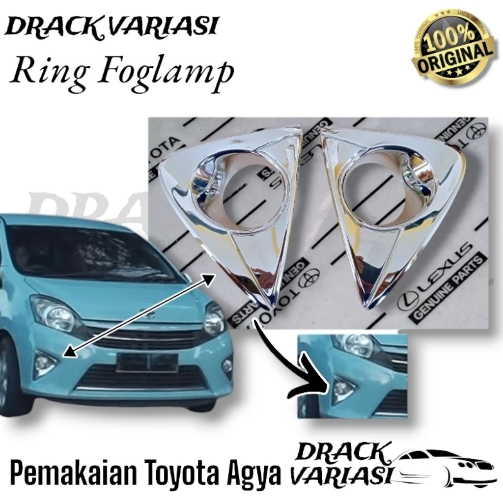 Cover Foglamp Agya Chrome Original Toyota Agya 2013-2016 // Ring Foglamp Agya Chrome Original Toyota