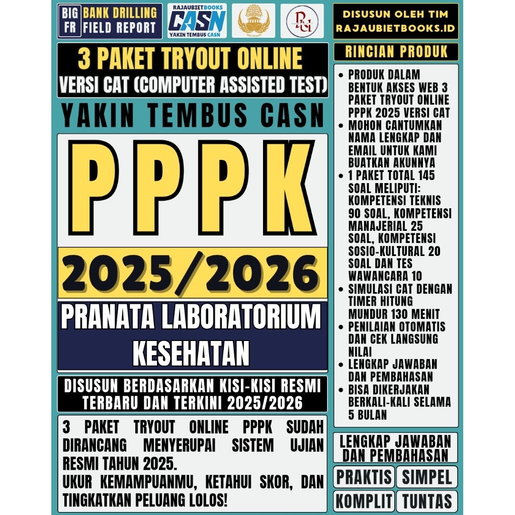 LATIHAN SOAL TRYOUT ONLINE PPPK PRANATA LABORATORIUM KESEHATAN DAN SIMULASI UJIAN RESMI PPPK PRANATA