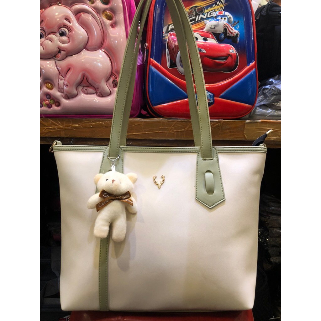 [TOTEBAG] Tas bahu wanita 2 tone boneka